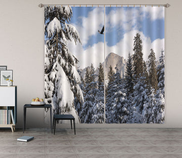 3D Heavy Snow Forest 167 Marco Carmassi Curtain Curtains Drapes