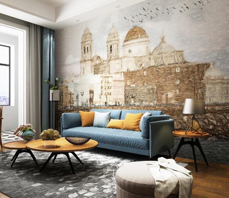 3D Villa House WC1393 Wall Murals