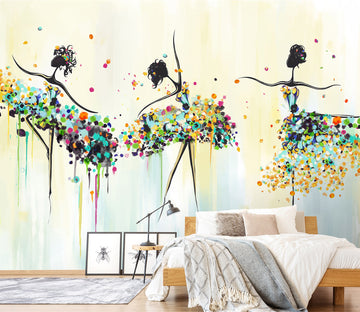 3D Painted Dancer 1606 Wall Murals