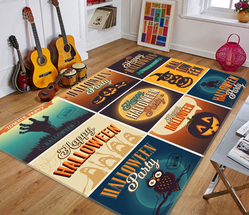 3D Pumpkin Festival Poster 218 Halloween Non Slip Rug Mat Mat AJ Creativity Home 