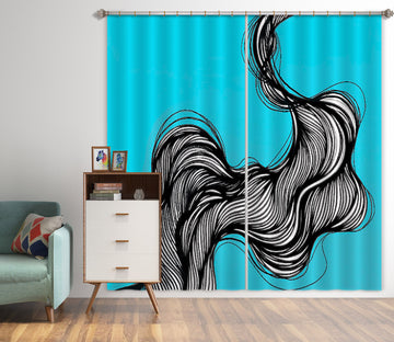3D Black Lines 381 Jacqueline Reynoso Curtain Curtains Drapes