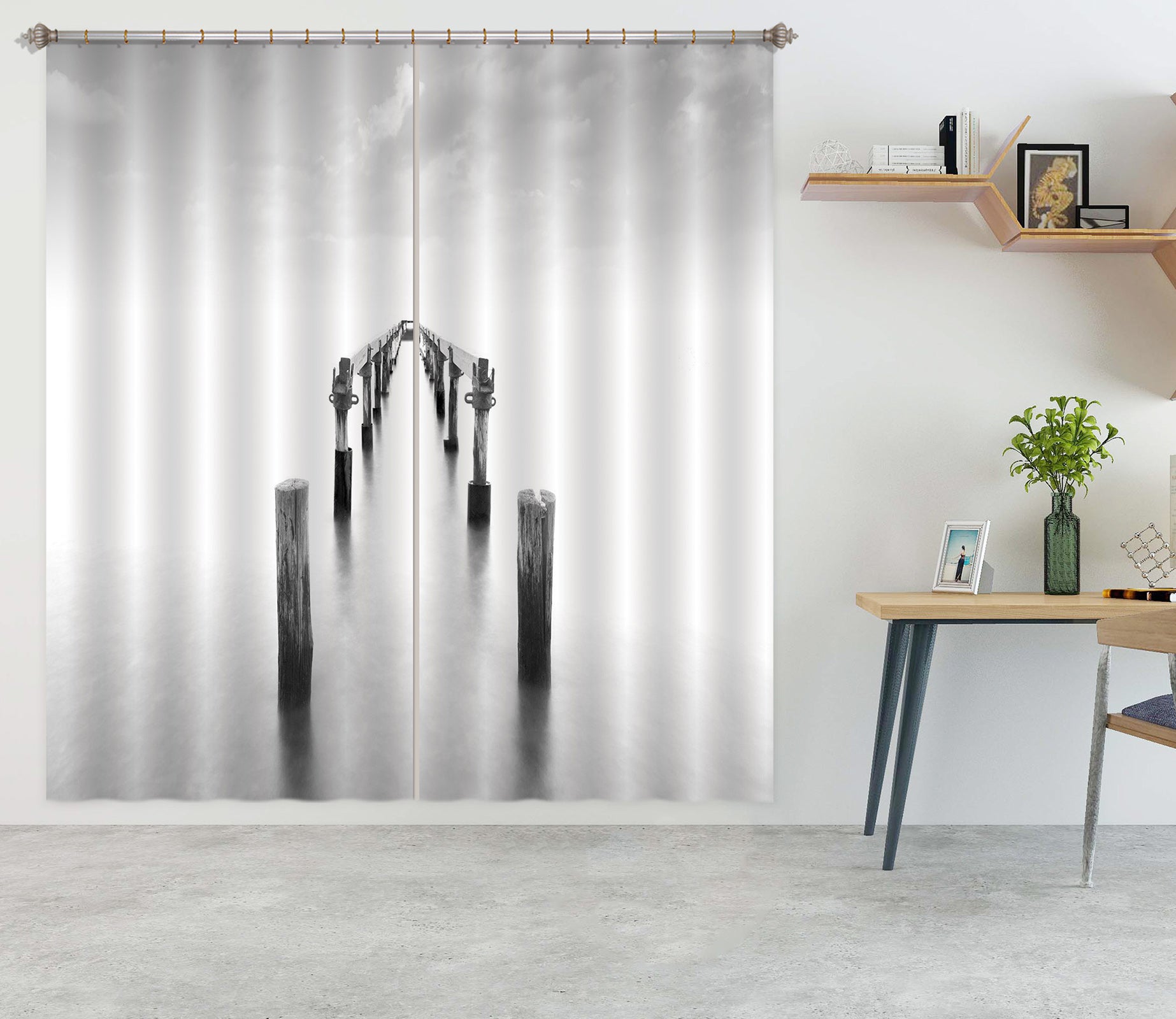 3D Broken Bridge 076 Marco Carmassi Curtain Curtains Drapes