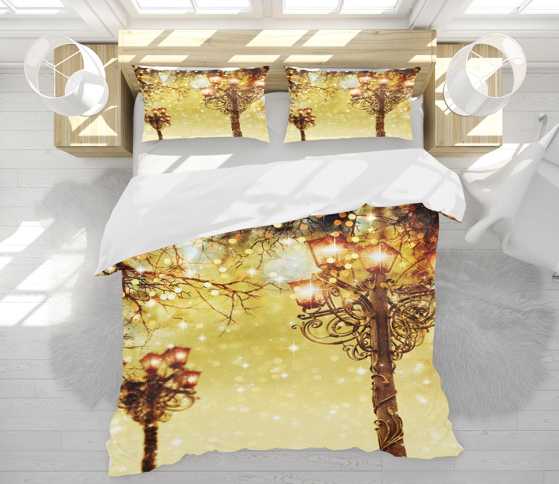 3D Street Lamp 52237 Christmas Quilt Duvet Cover Xmas Bed Pillowcases