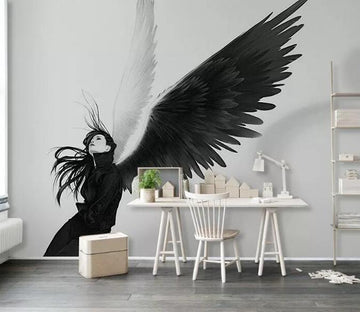 3D Black And White Angel 162 Wall Murals Wallpaper AJ Wallpaper 2 