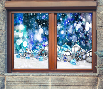 3D Blue Ball 30046 Christmas Window Film Print Sticker Cling Stained Glass Xmas
