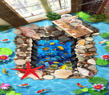 3D Underwater World 270 Floor Mural  Wallpaper Murals Rug & Mat Print Epoxy waterproof bath floor