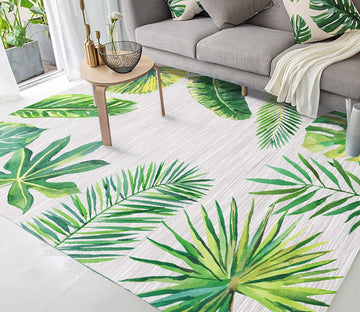 3D Green Leaf WG307 Non Slip Rug Mat Mat AJ Creativity Home 