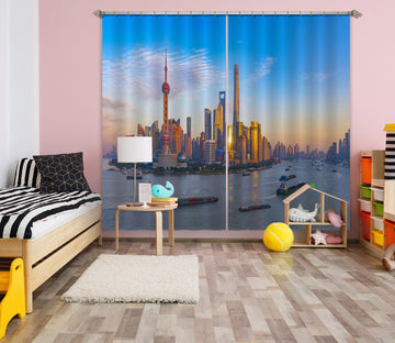 3D Water City 198 Marco Carmassi Curtain Curtains Drapes