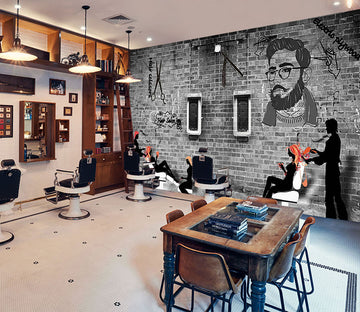3D Signature Hairstyle 1460 Barber Shop Wall Murals