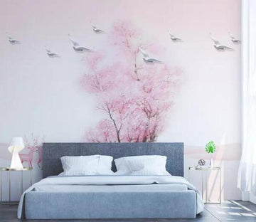 3D Pink Tree 624 Wall Murals Wallpaper AJ Wallpaper 2 