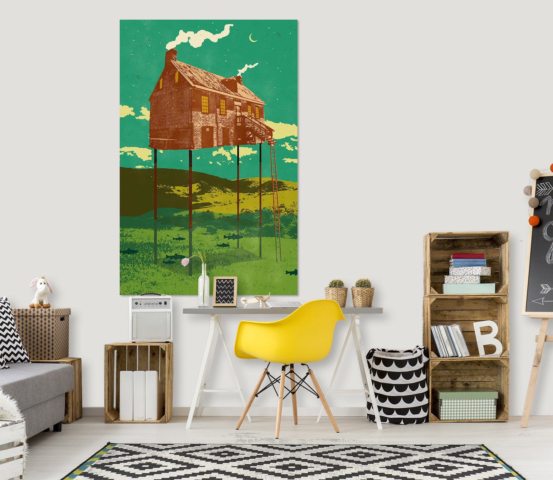 3D House Cooking Smoke 022 Showdeer Wall Sticker