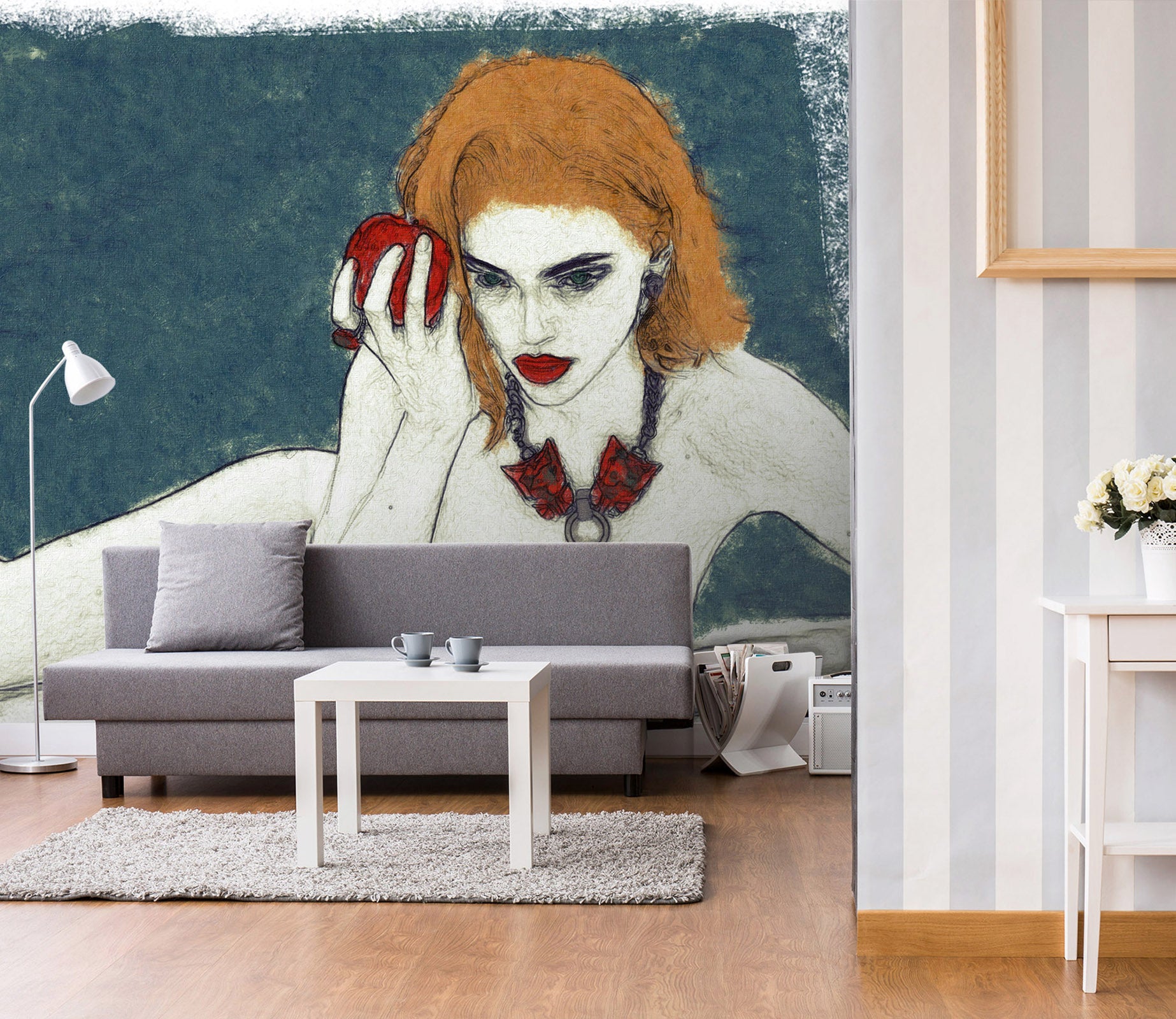 3D Long Hair Girl 1419 Marco Cavazzana Wall Mural Wall Murals