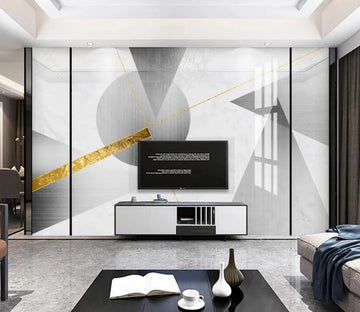 3D Gray Round Triangle 769 Wall Murals