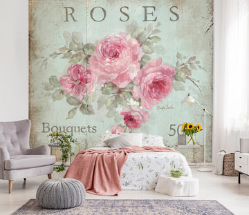 3D Pink Flowers Rose 3185 Debi Coules Wall Mural Wall Murals