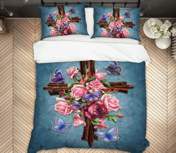 3D Rose Butterfly 8834 Brigid Ashwood Bedding Bed Pillowcases Quilt Cover Duvet Cover