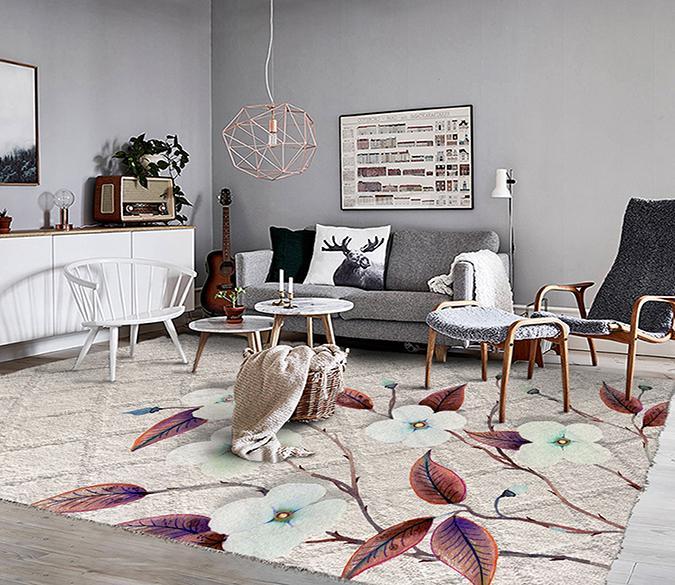 3D Red Leaves WG223 Floor Mural Wallpaper AJ Wallpaper 2 