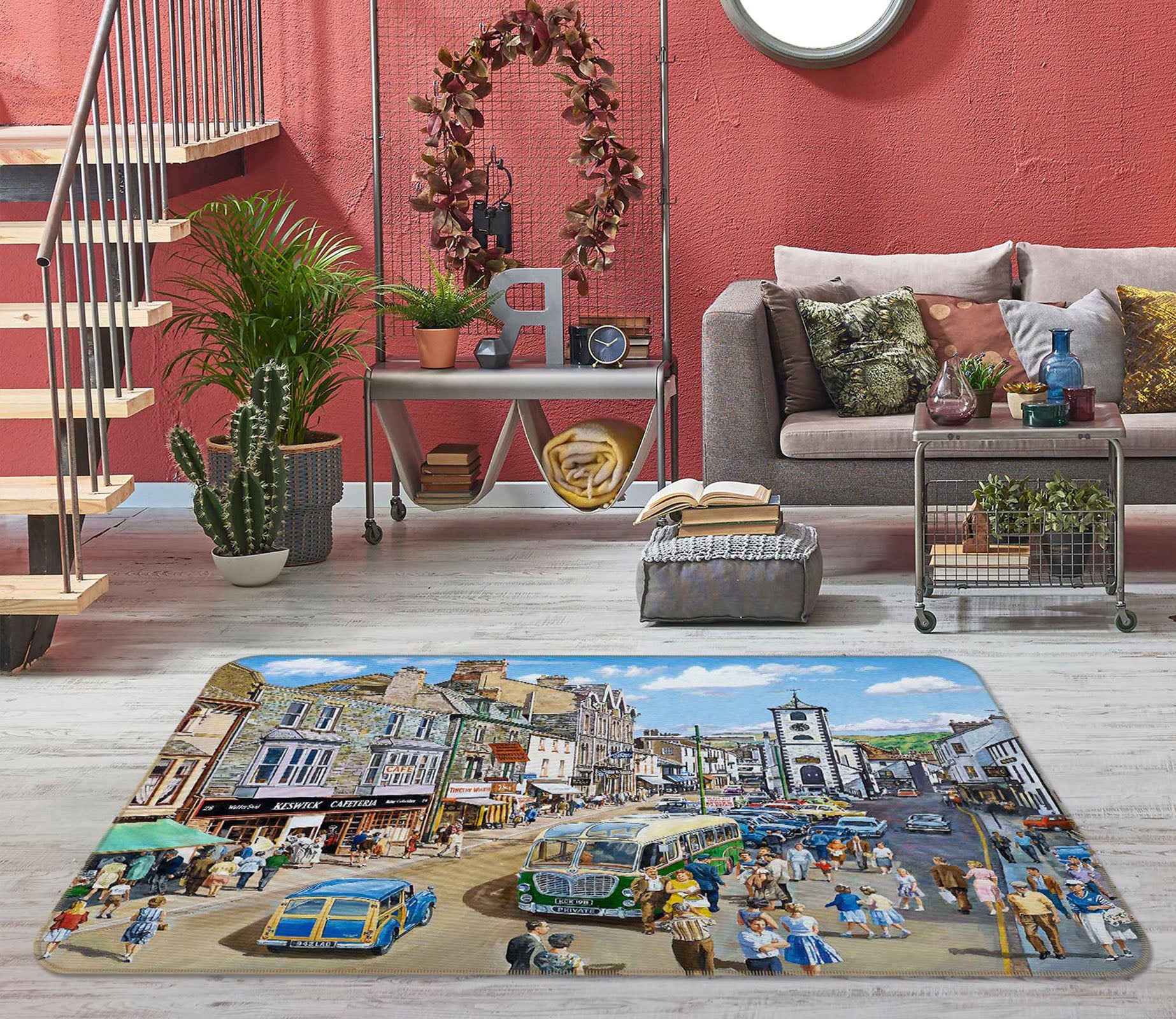 3D Keswick Cumbria1083 Trevor Mitchell Rug Non Slip Rug Mat