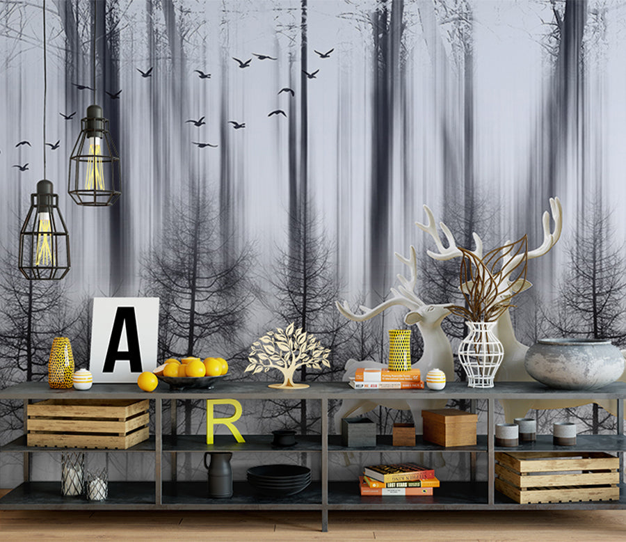 3D White Deer WG078 Wall Murals