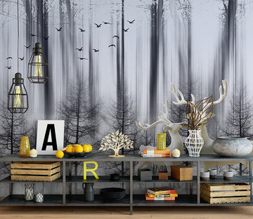 3D White Deer WG078 Wall Murals