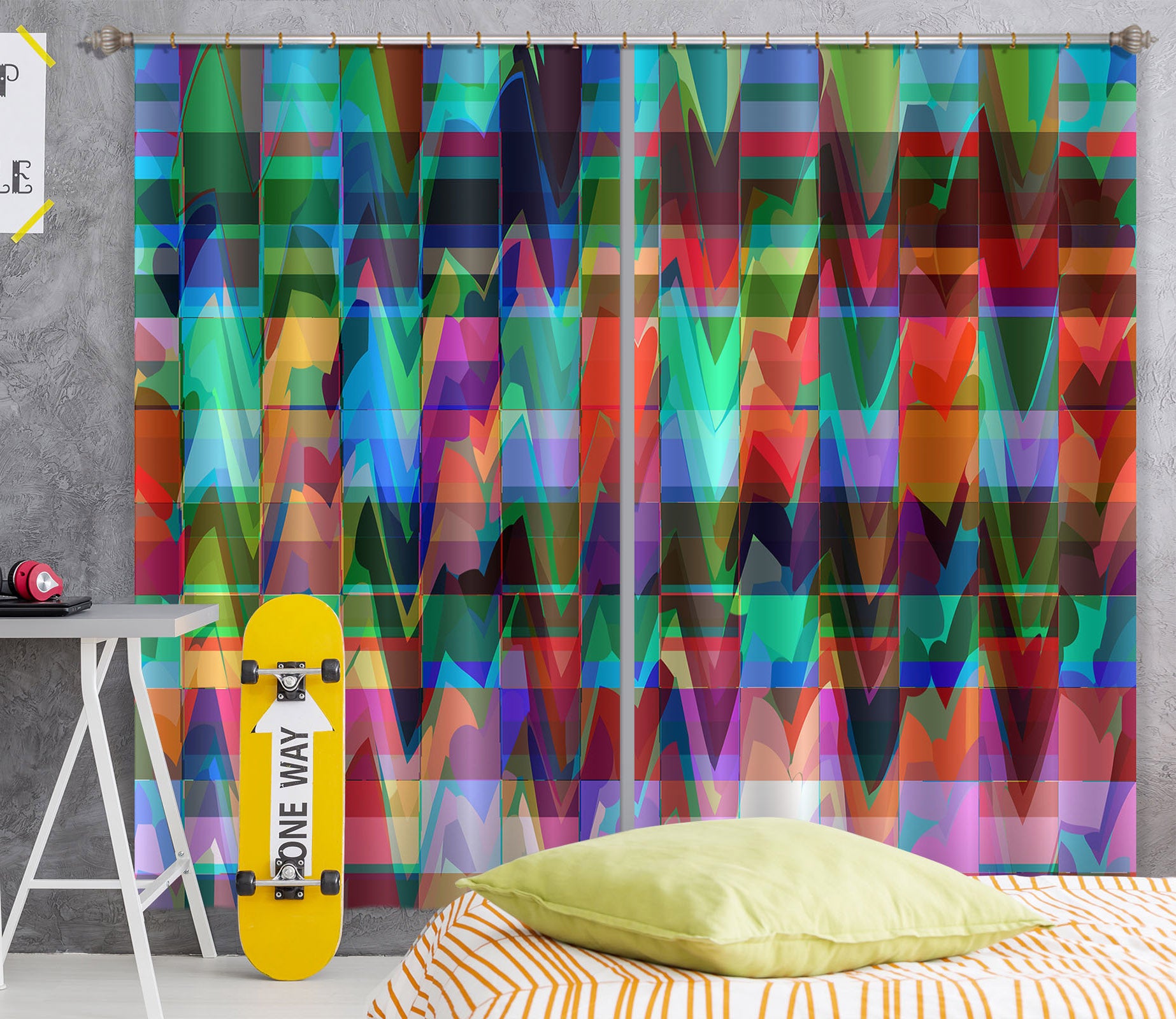 3D Color Waves 71055 Shandra Smith Curtain Curtains Drapes