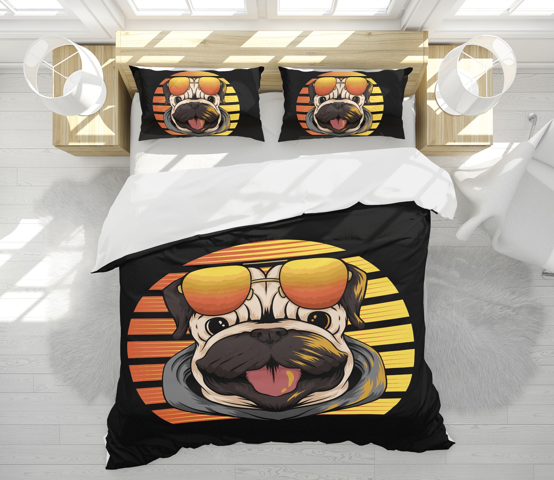 3D Dog Sunglasses 64006 Bed Pillowcases Quilt