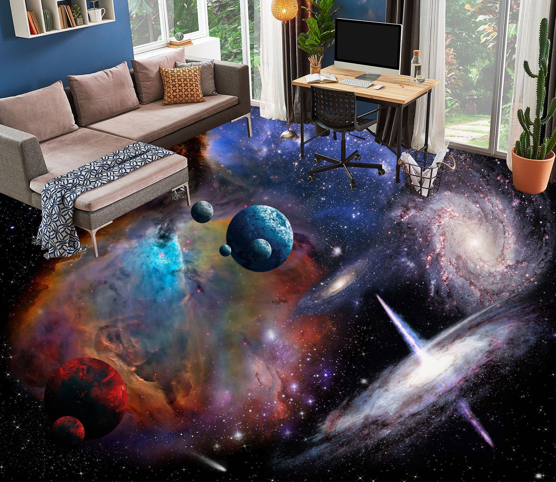 3D Psychedelic Nebula 314 Floor Mural  Wallpaper Murals Rug & Mat Print Epoxy waterproof bath floor