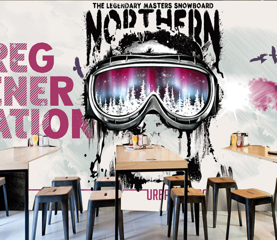 3D Woman Goggles WG129 Wall Murals