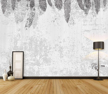 3D Grey Leaves 864 Wall Murals