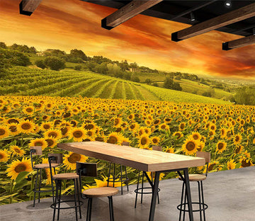 3D Sunflower Garden 1023 Wall Murals