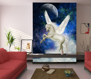 3D White Horse 1095 Wall Murals