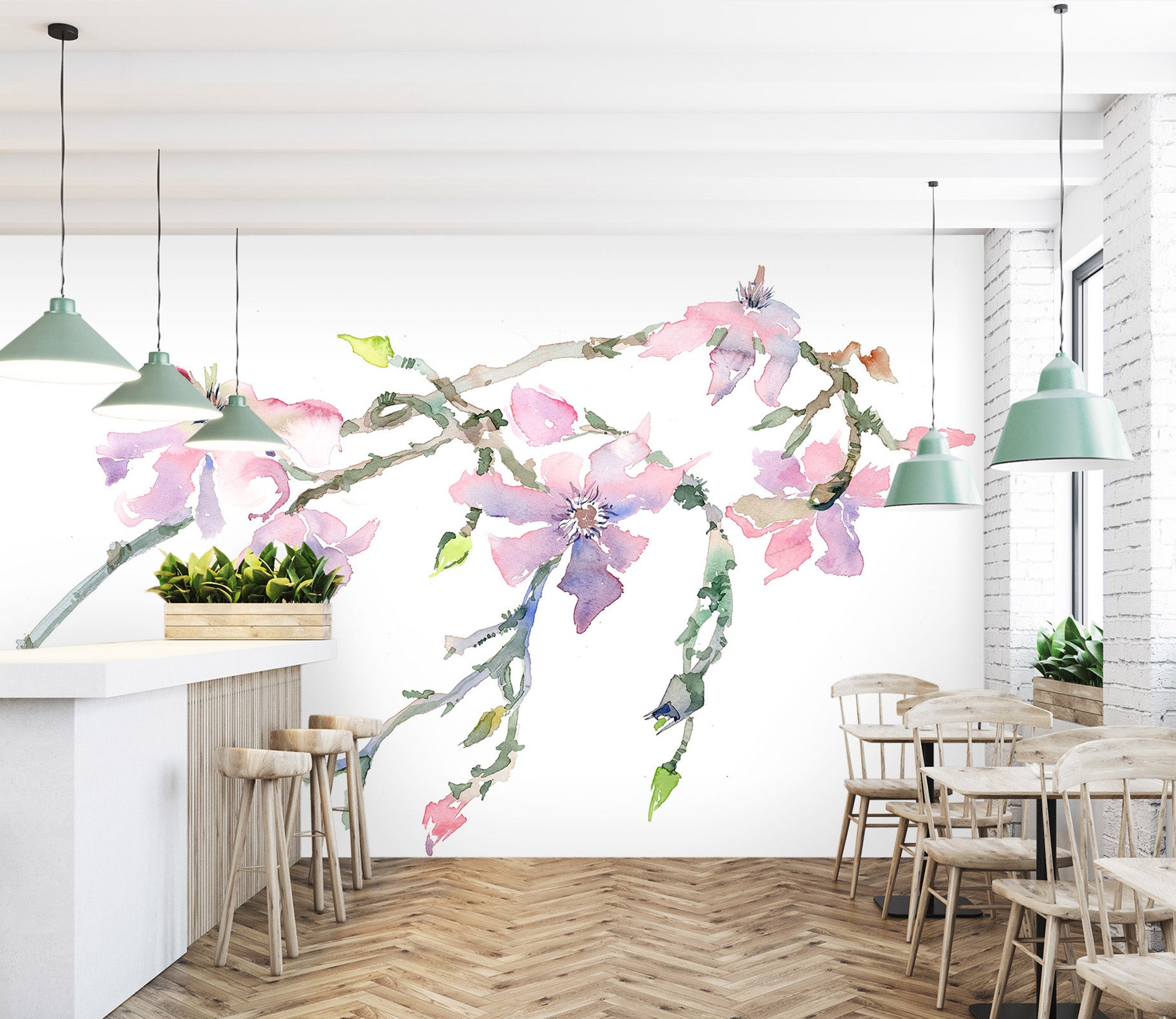 3D Painted Peach 1406 Anne Farrall Doyle Wall Mural Wall Murals