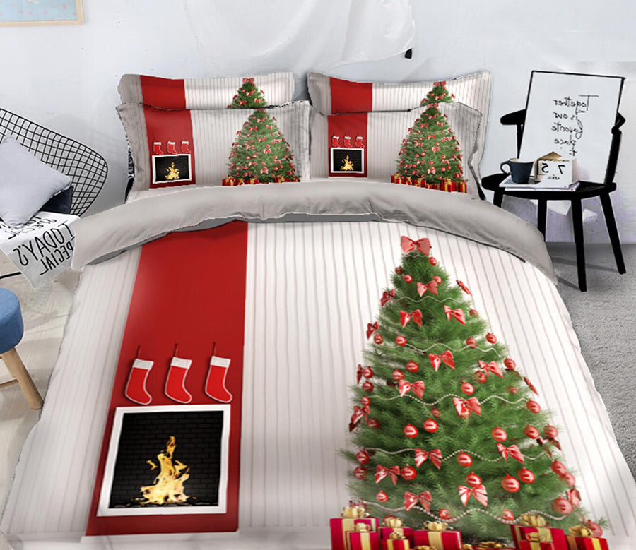 3D Tree Socks 31151 Christmas Quilt Duvet Cover Xmas Bed Pillowcases