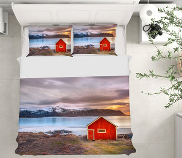 3D Red Shack Beach 106 Marco Carmassi Bedding Bed Pillowcases Quilt