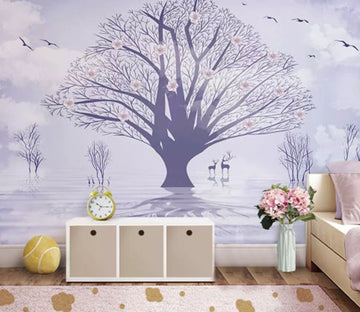 3D Lonely Tree 2185 Wall Murals