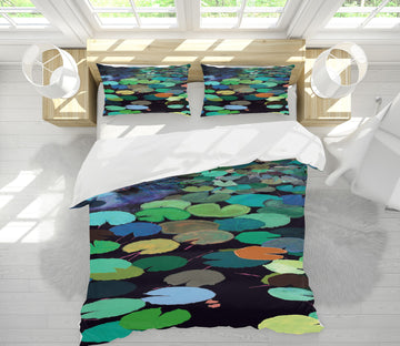 3D Pond Lotus Leaf 1106 Allan P. Friedlander Bedding Bed Pillowcases Quilt