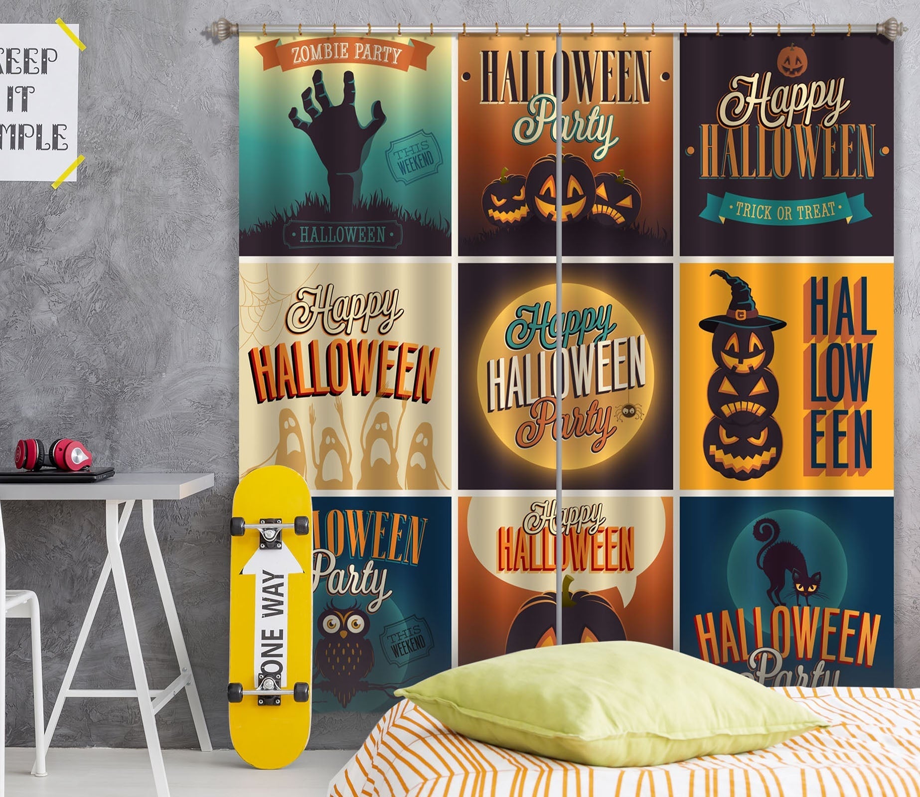 3D Pumpkin Festival Poster 038 Halloween Curtains Drapes Curtains AJ Creativity Home 