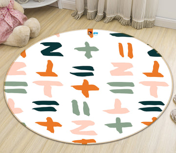 3D Colorful Symbols Pattern 10587 Kashmira Jayaprakash Rug Round Non Slip Rug Mat