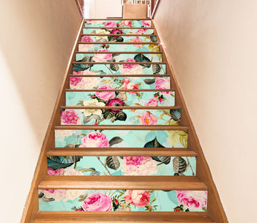 3D Pink Rose Branch 10403 Uta Naumann Stair Risers