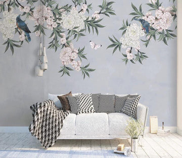 3D Classical Two-color Flower Cluster 970 Wall Murals