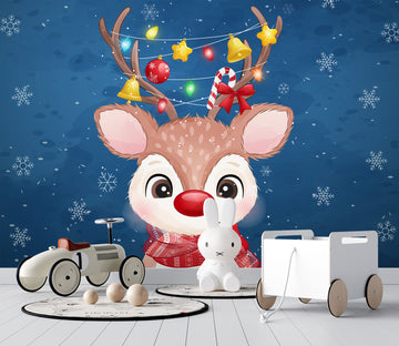 3D Cute Deer 57082 Wall Murals