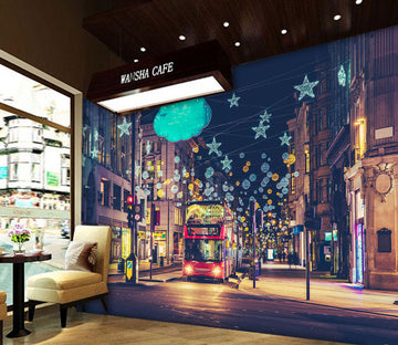 3D Intersection Bus 342 Vehicle Wall Murals