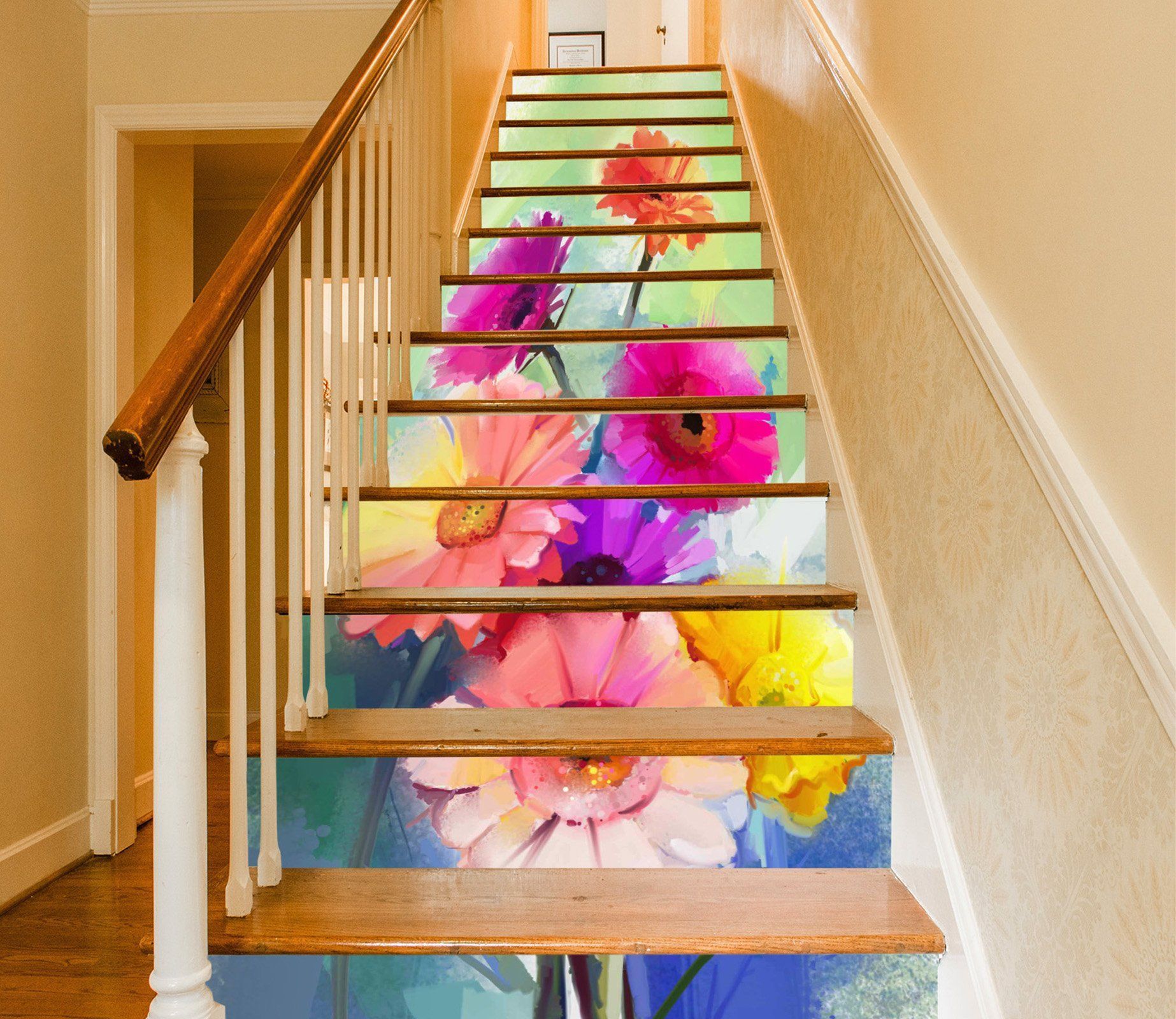 3D Flowers 764 Stair Risers Wallpaper AJ Wallpaper 