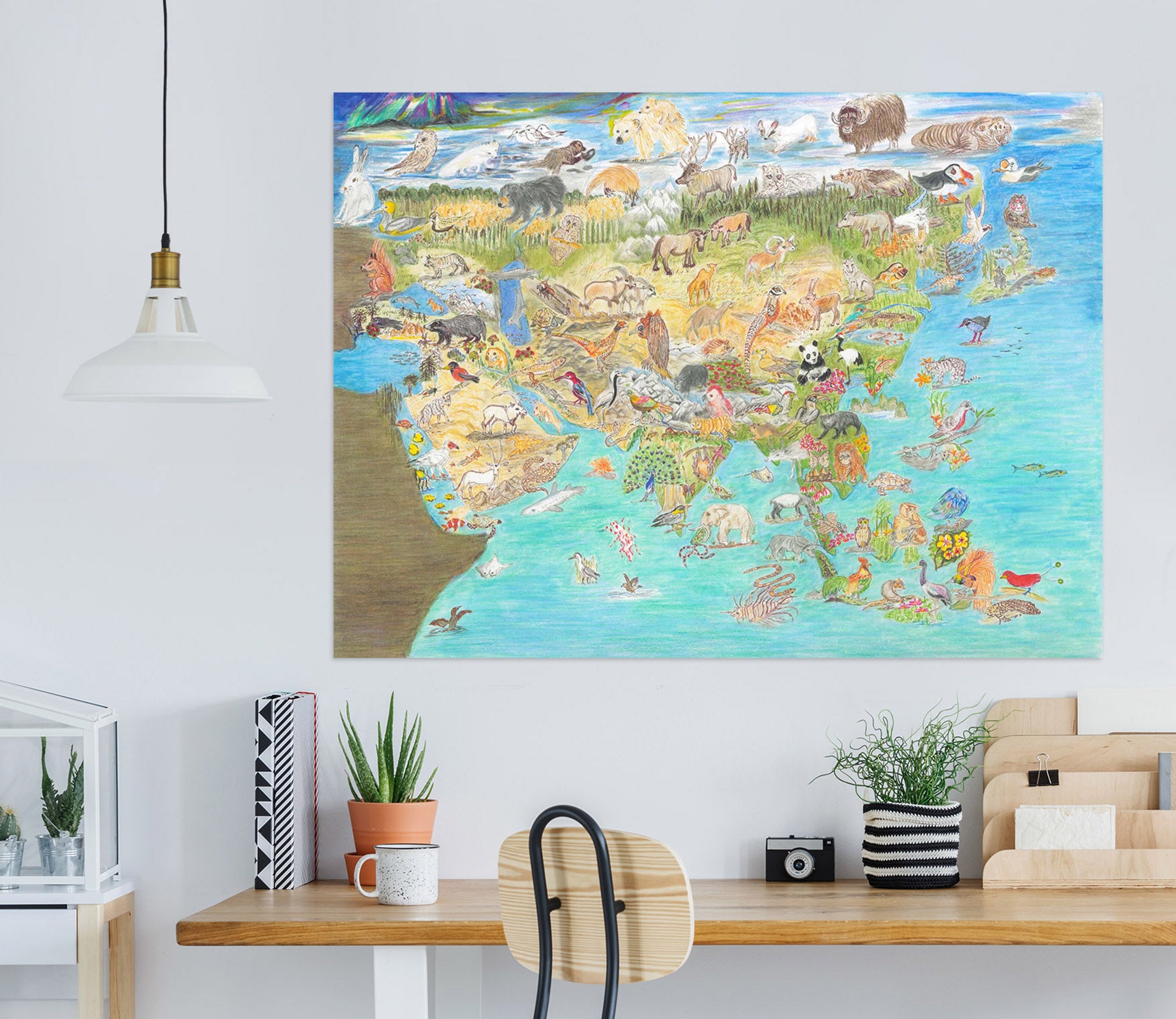 3D Africa Nautical Map 001 Michael Sewell Wall Sticker