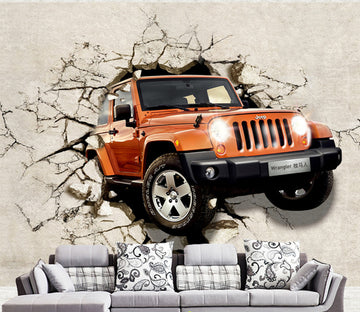 3D Yellow Truck WC015 Wall Murals