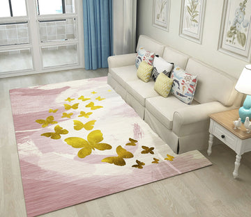 3D Golden Butterfly WG299 Non Slip Rug Mat Mat AJ Creativity Home 