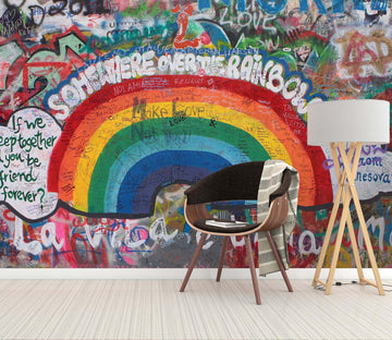 3D Graffiti Rainbow 109 Wall Murals Wallpaper AJ Wallpaper 2 