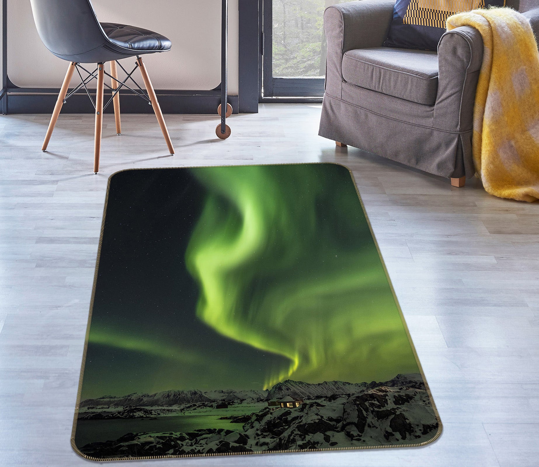 3D Green Smoke 1177 Marco Carmassi Rug Non Slip Rug Mat