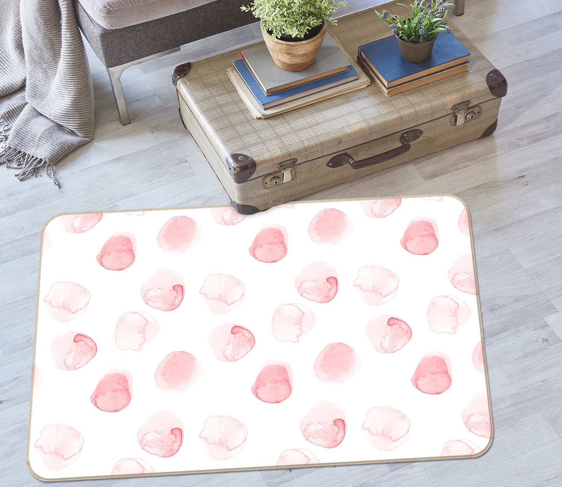 3D Pink Circle 088 Uta Naumann Rug Non Slip Rug Mat