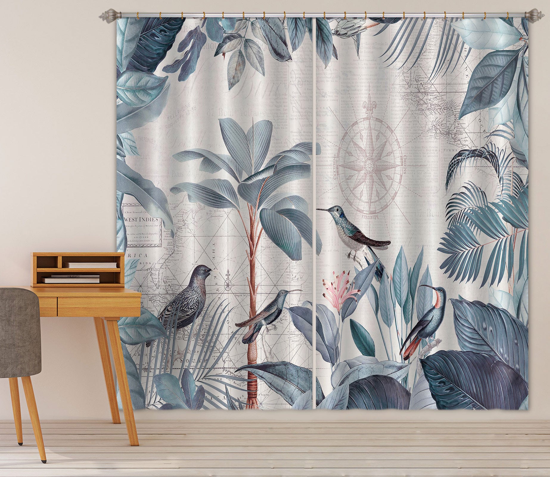3D Bird Forest 022 Andrea haase Curtain Curtains Drapes