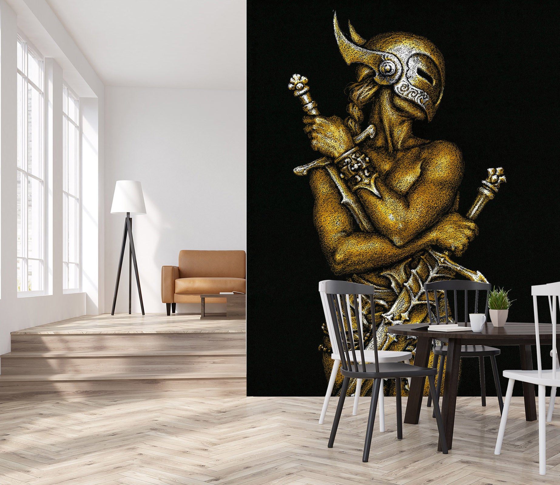 3D Sword Mask Man 7129 Ciruelo Wall Mural Wall Murals
